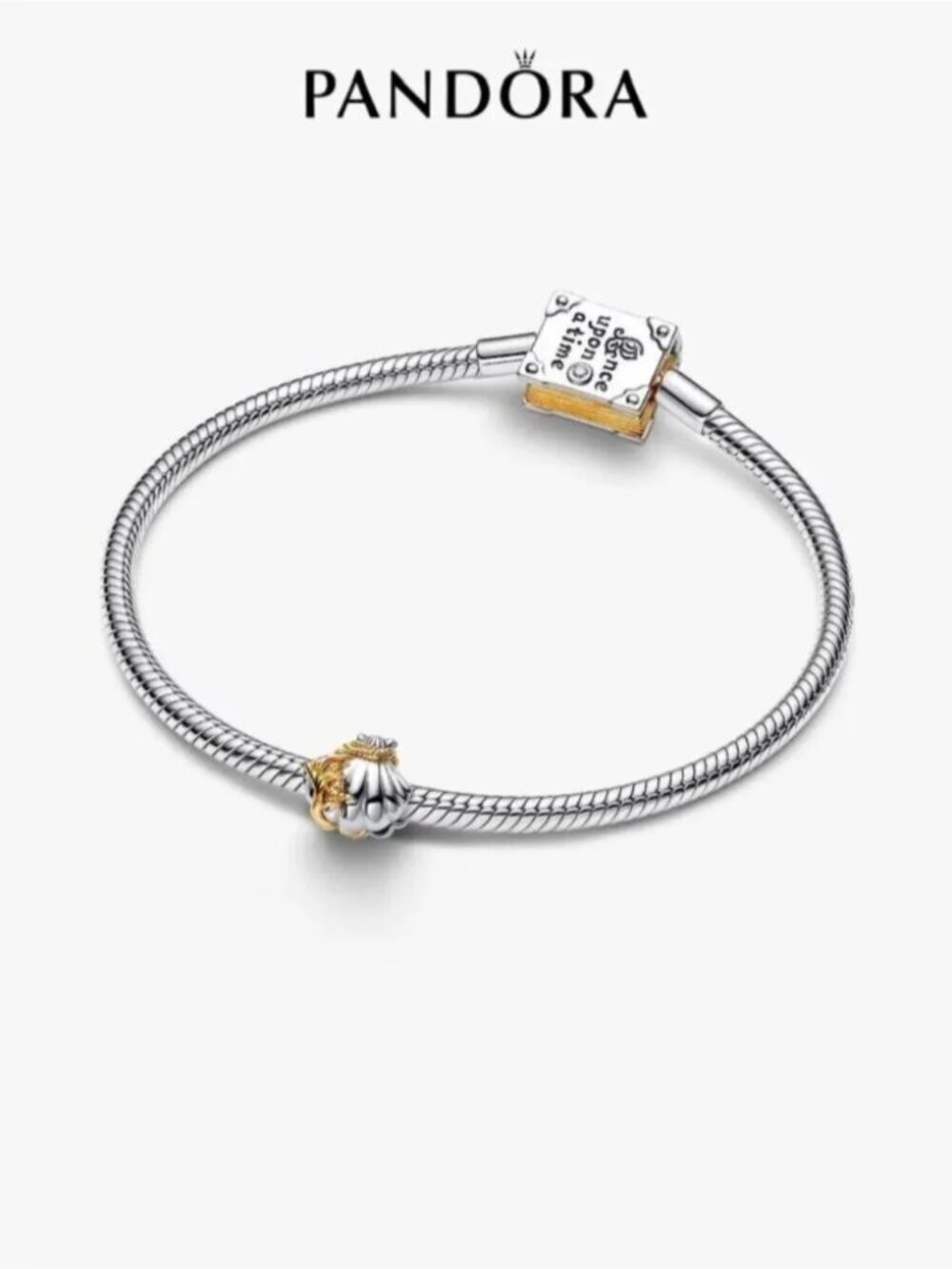 Pandora Disney Princesses Ariel Shell Lab-Grown Diamond Two-Tone Charm